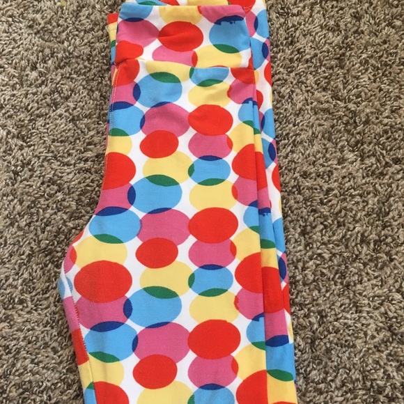 LuLaRoe Pants - 🌈 LulaRoe Rainbow Circle Pattern Tween Size, NWOT